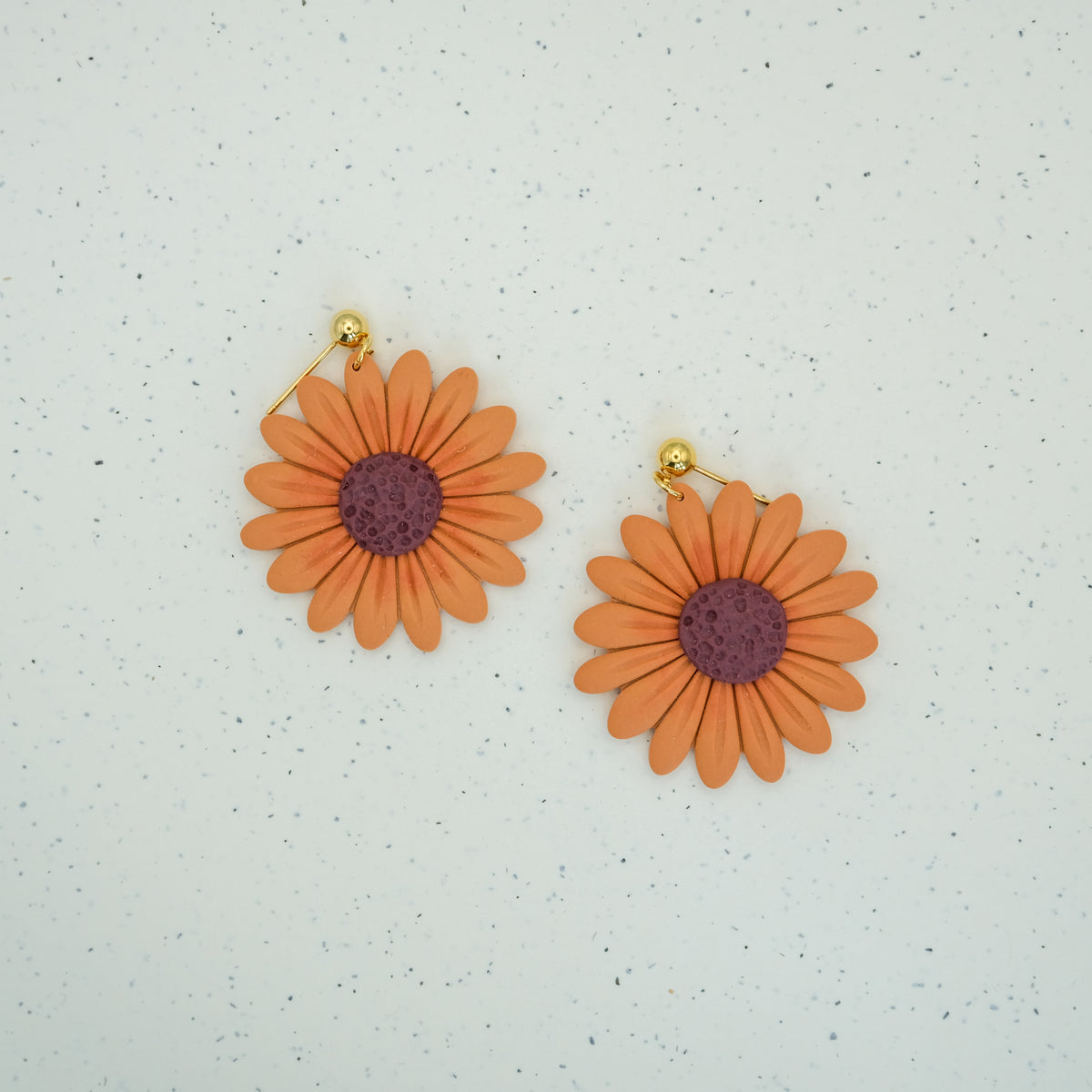 Clay Earrings | Große Sonnenblume