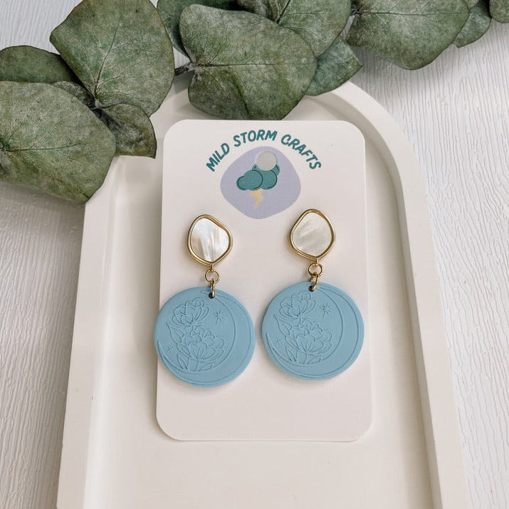 Polymer clay earrings | Pearl Moon