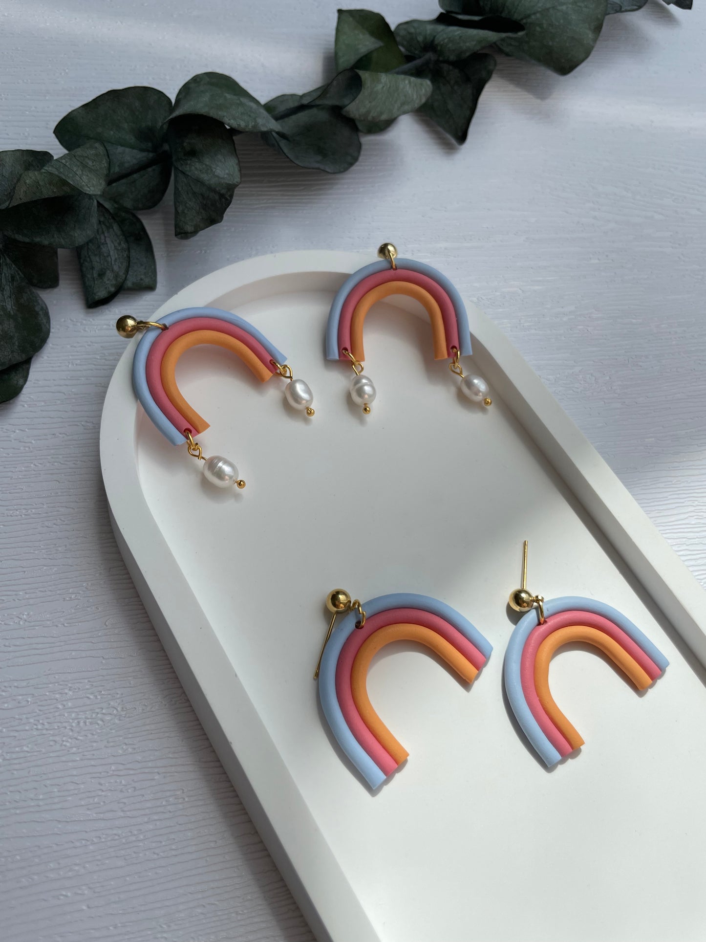 Polymer clay earrings | Happy Rainbows