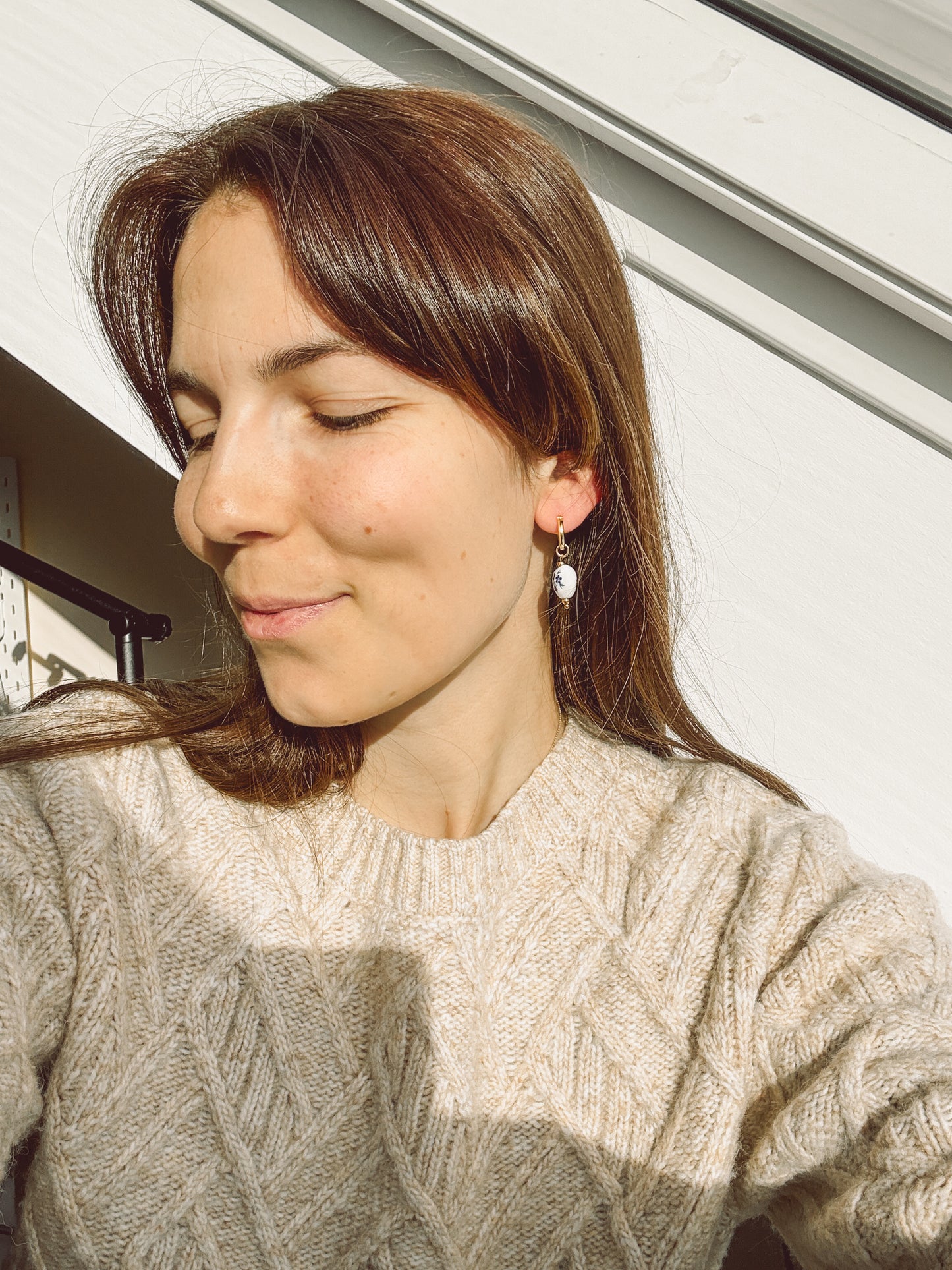 Lightweight Earrings | Blue Floral Pattern