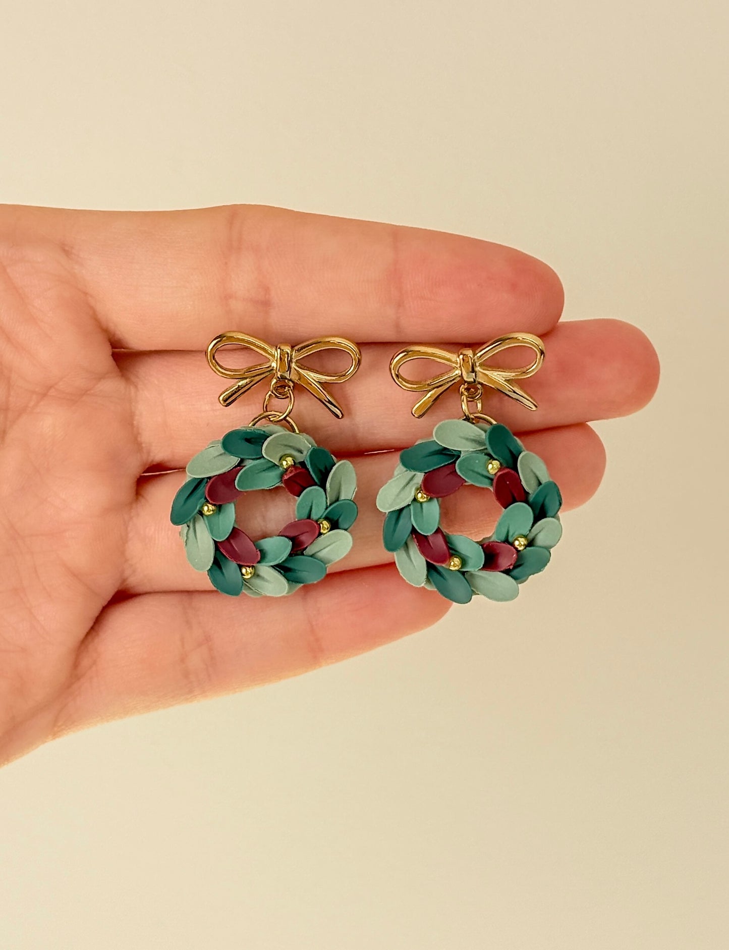 Polymer clay earrings | Christmas wreaths