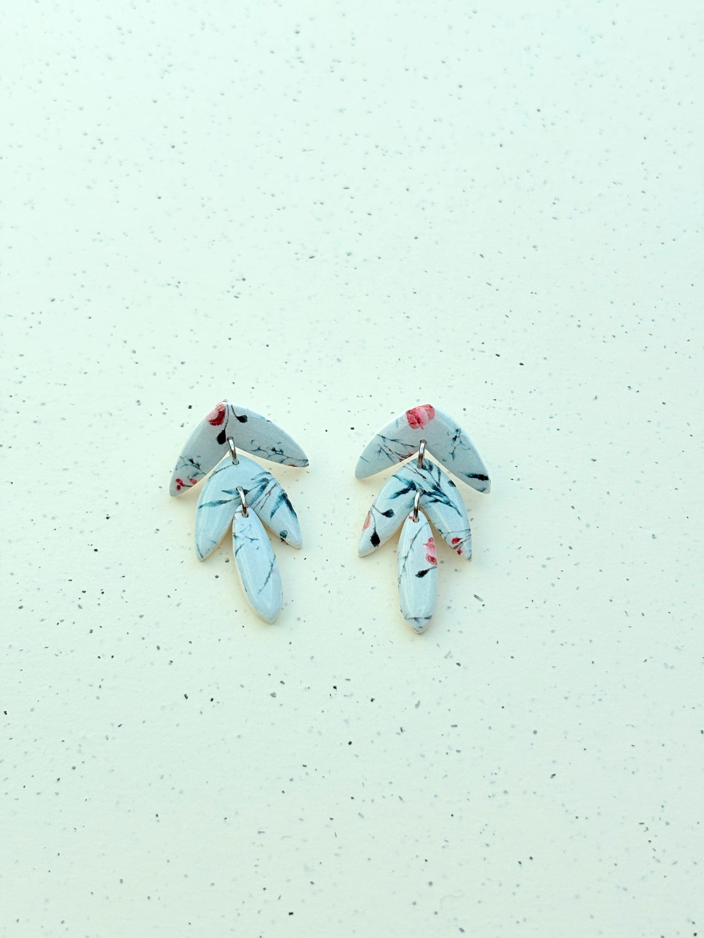 Polymer clay earrings | Winter pattern