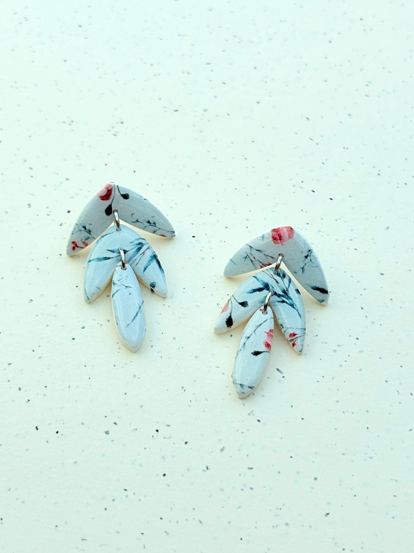 Polymer clay earrings | Winter pattern