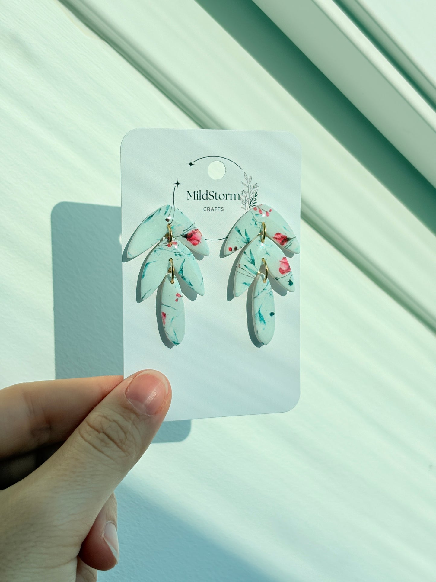 Polymer clay earrings | Winter pattern