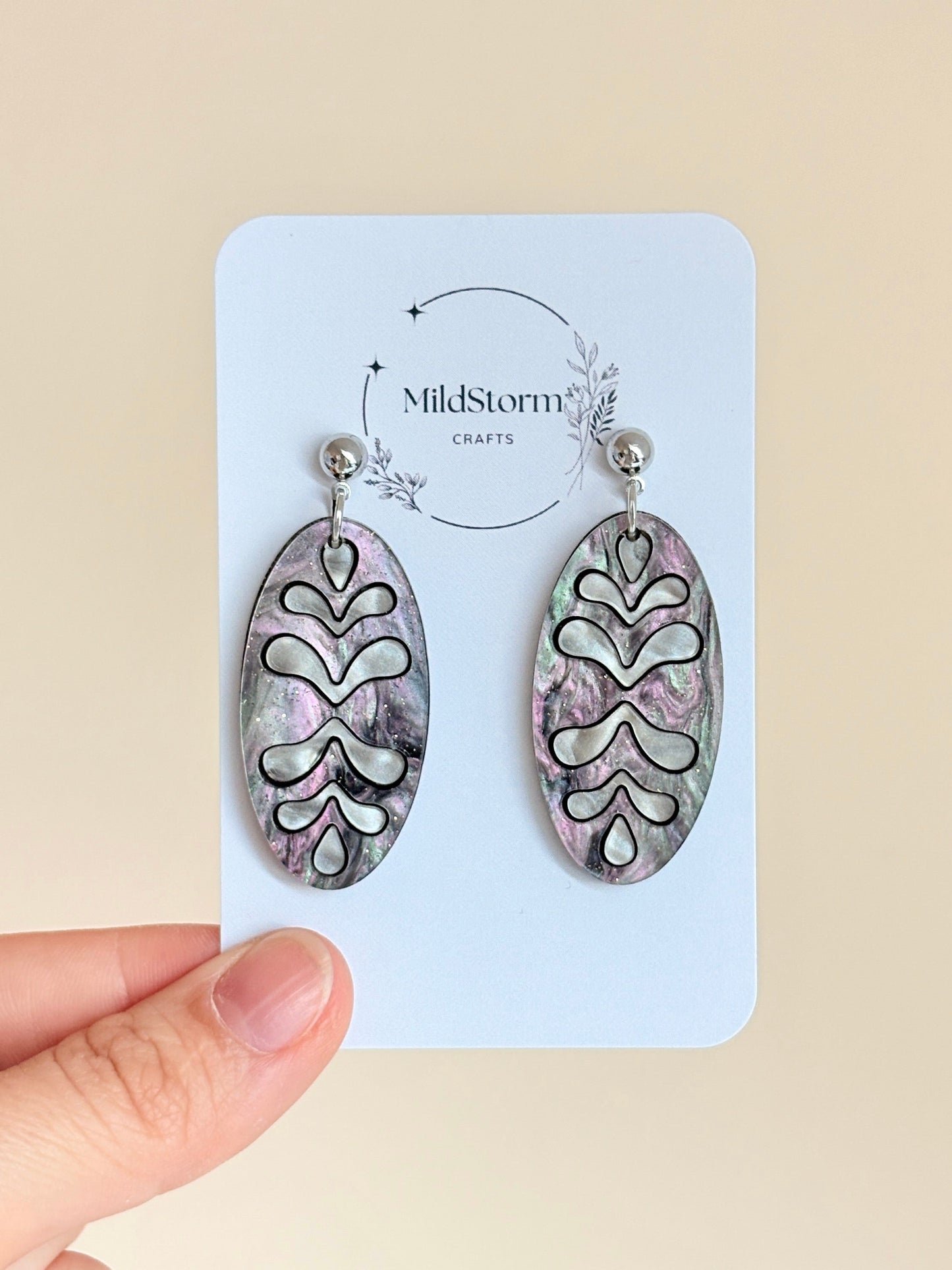 Acrylic Earrings | Silver Linings