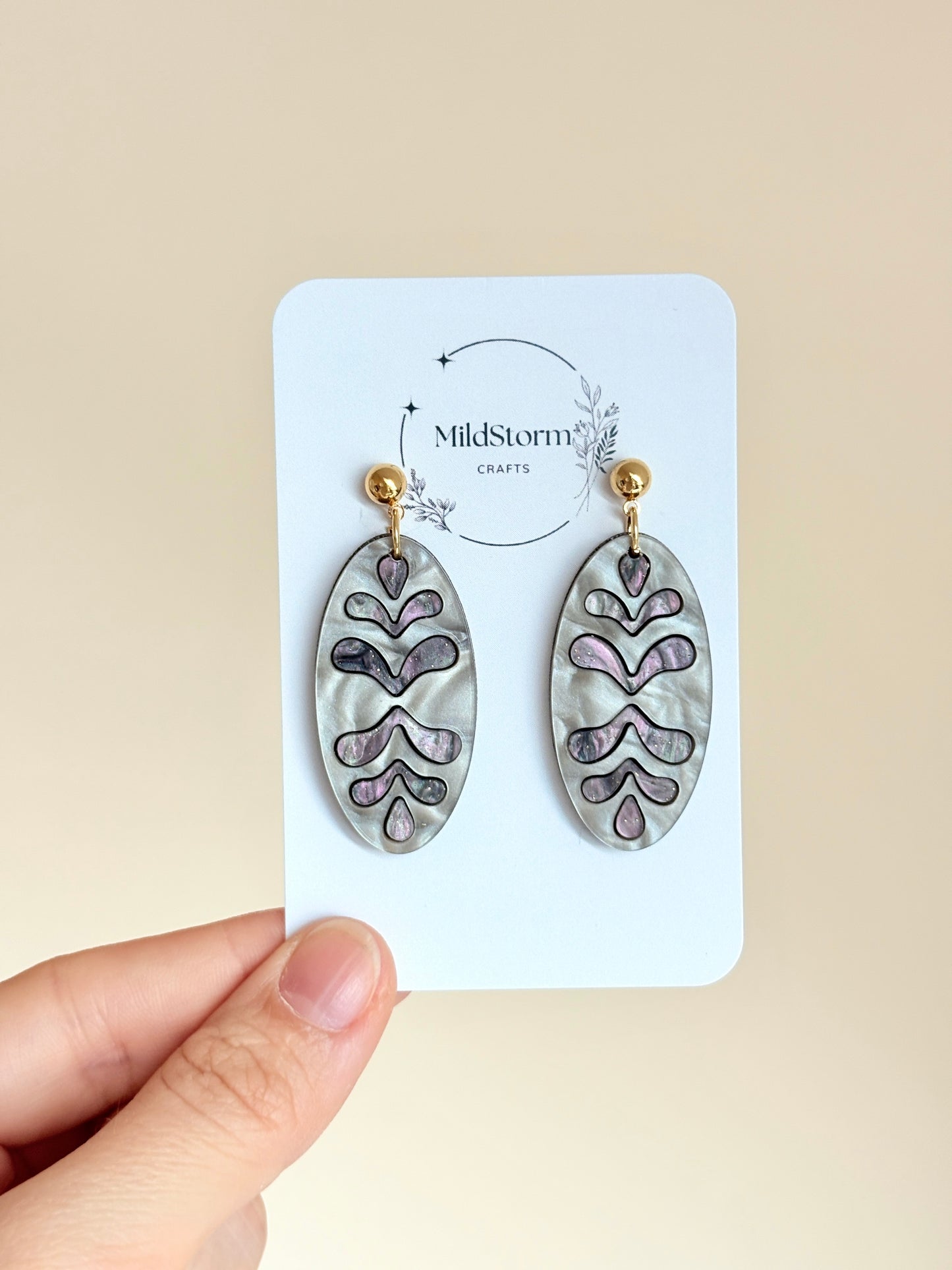 Acrylic Earrings | Silver Linings