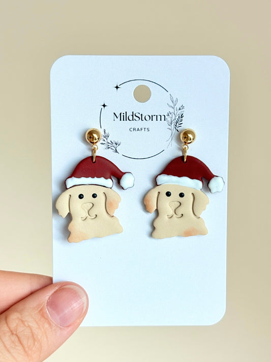 Polymerclay Earrings | Weihnachtshund & -katze