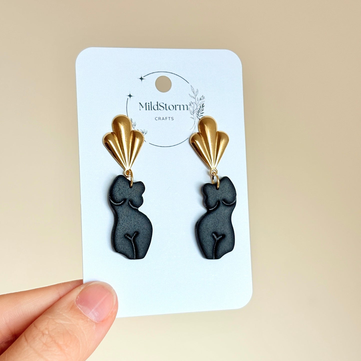 Polymer clay earrings | Lightweight earrings | Female body