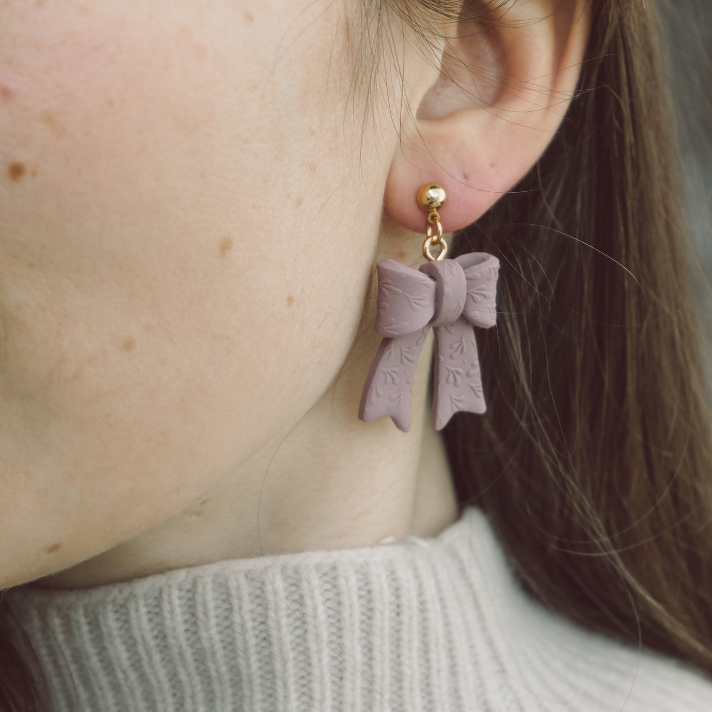 Polymer clay earrings | Bow