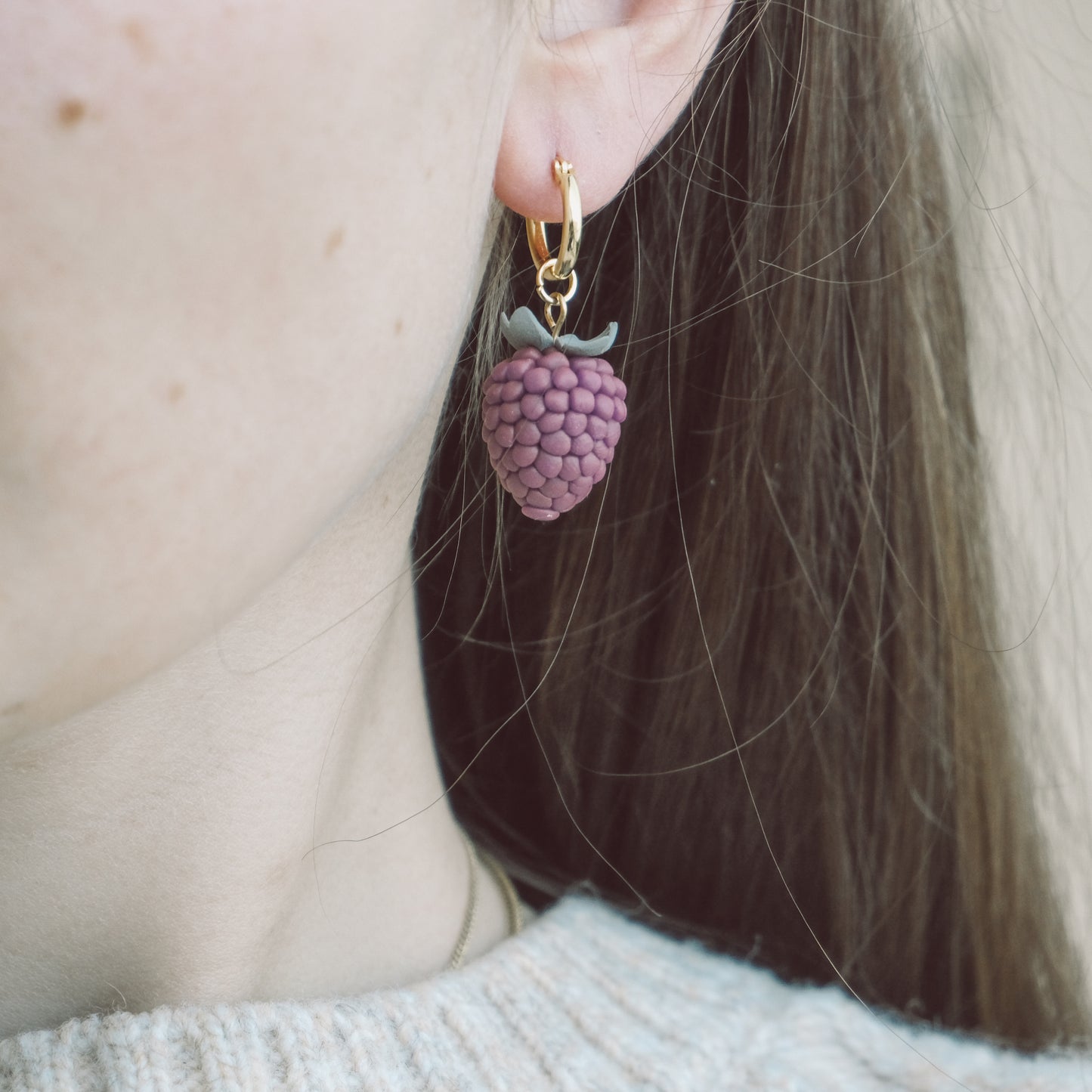 Polymer clay earrings | Blackberries