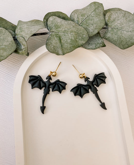 Clay Earrings | Dragon