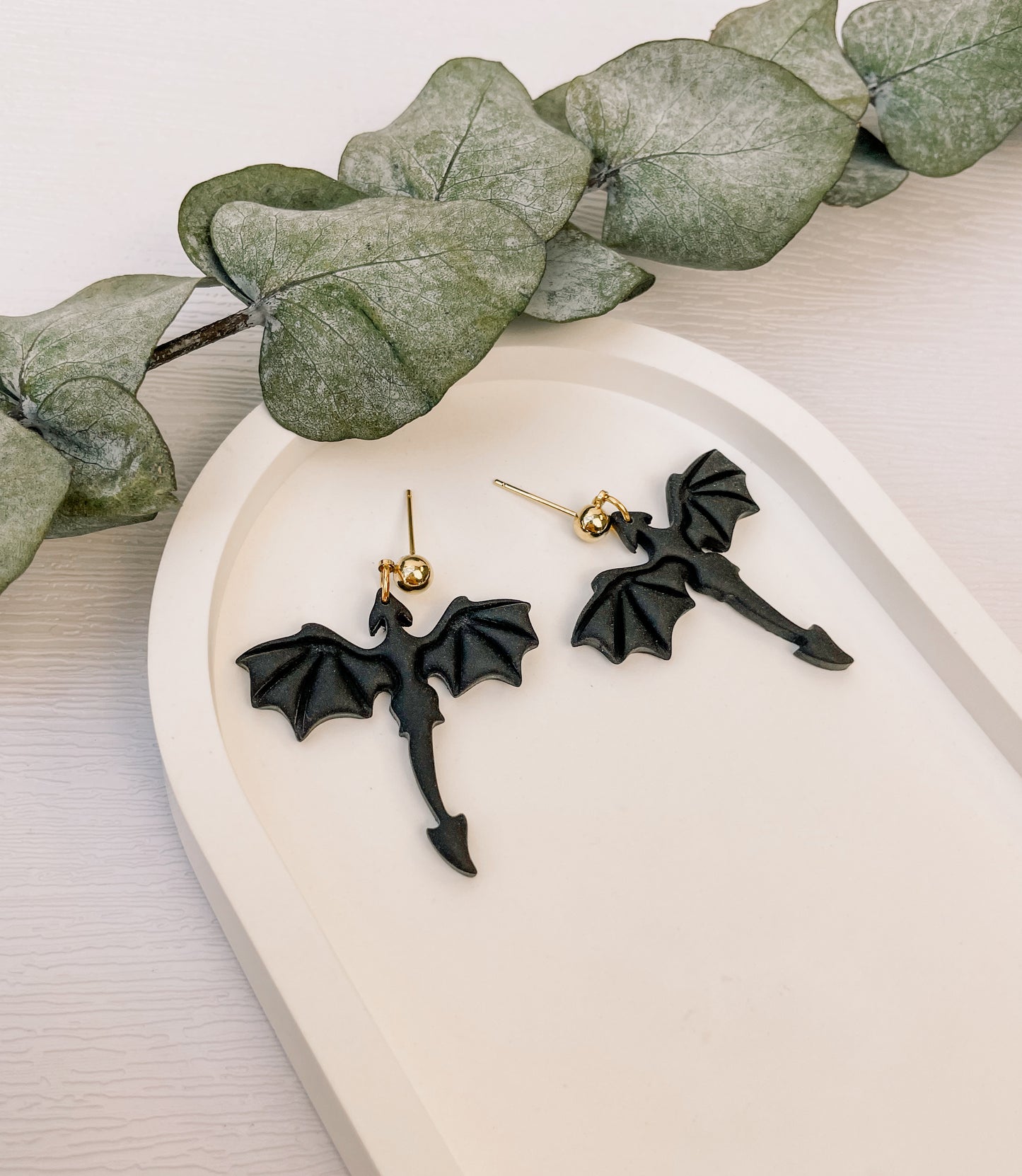 Clay Earrings | Dragon