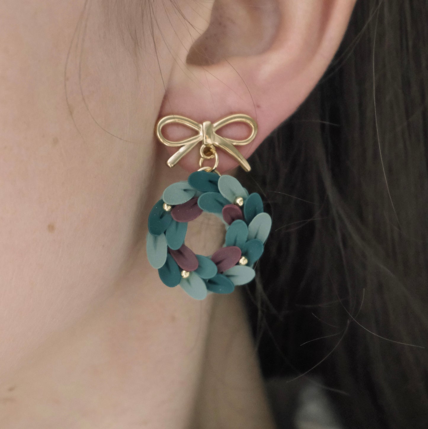 Polymer clay earrings | Christmas wreaths