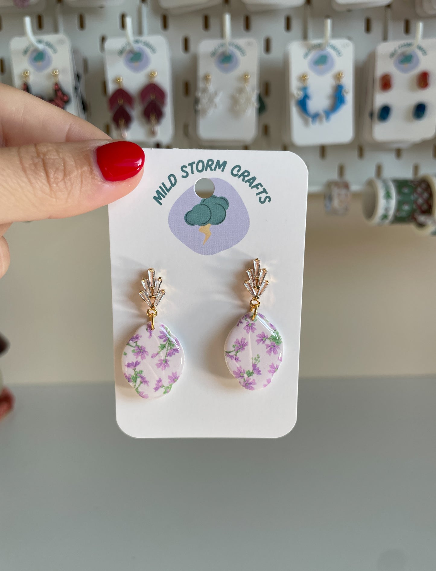 Polymerclay Earrings | Leichte Ohrringe | Lavender