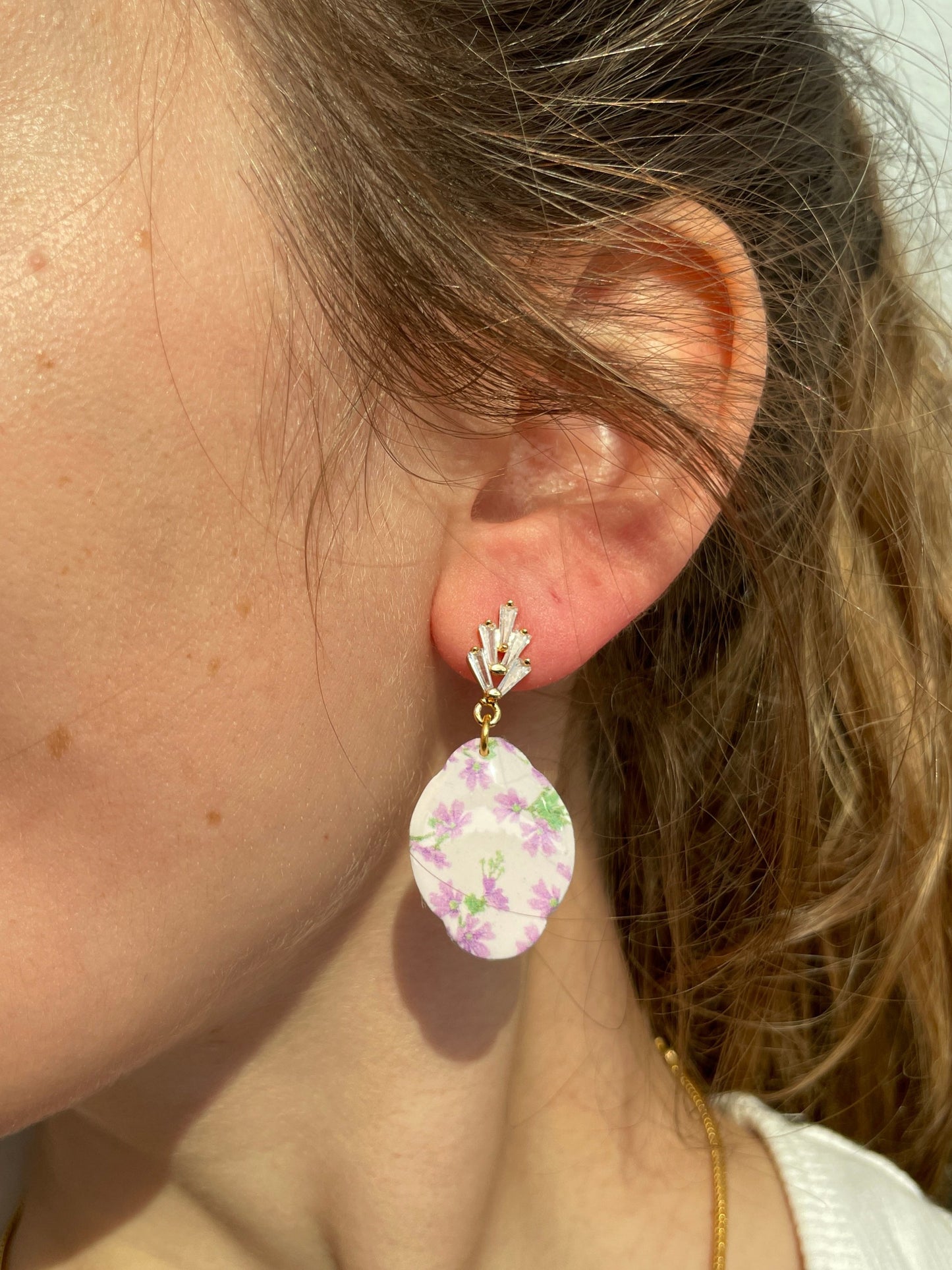 Polymerclay Earrings | Leichte Ohrringe | Lavender