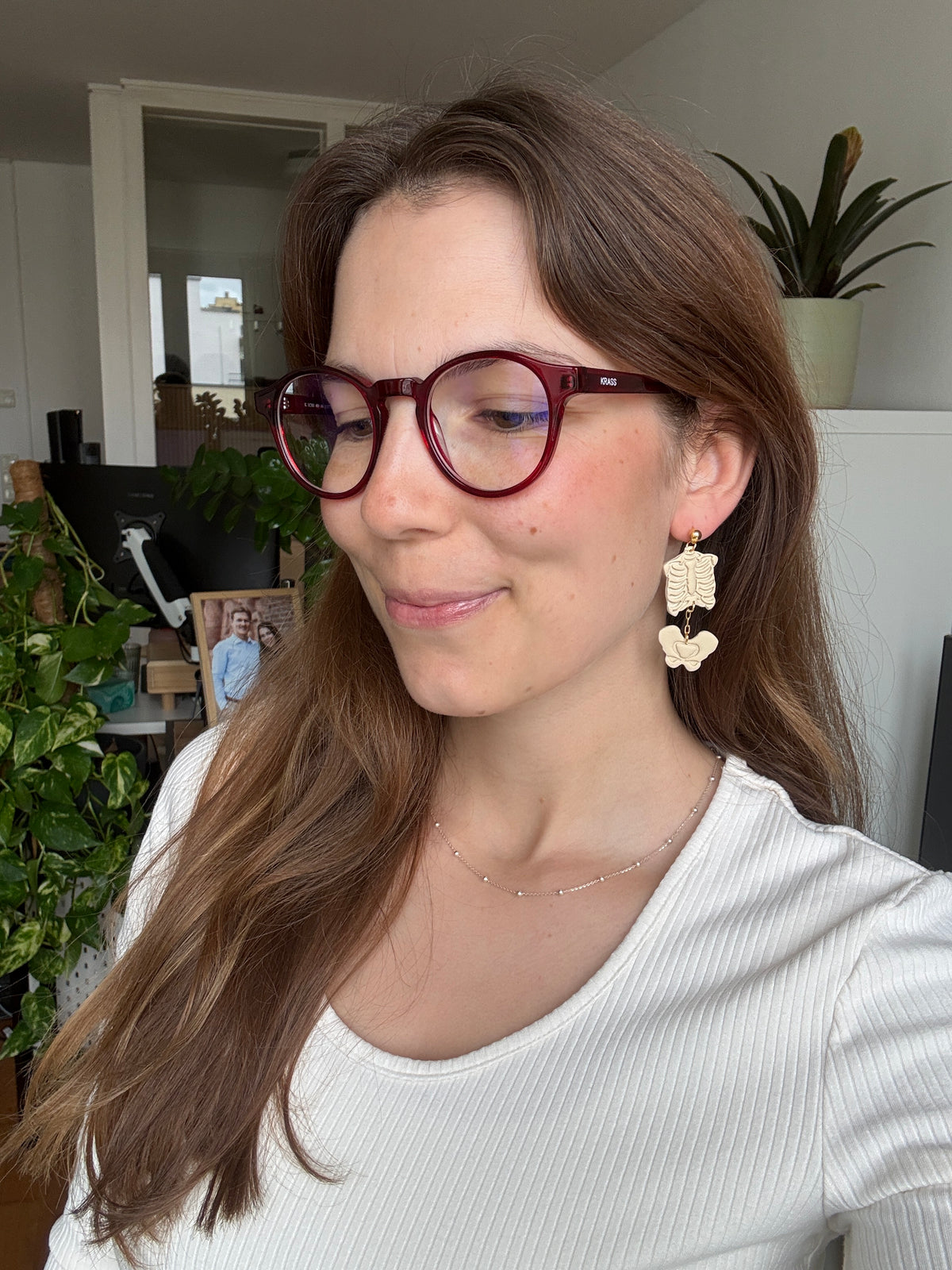 Clay Earrings |Skelett Halloween