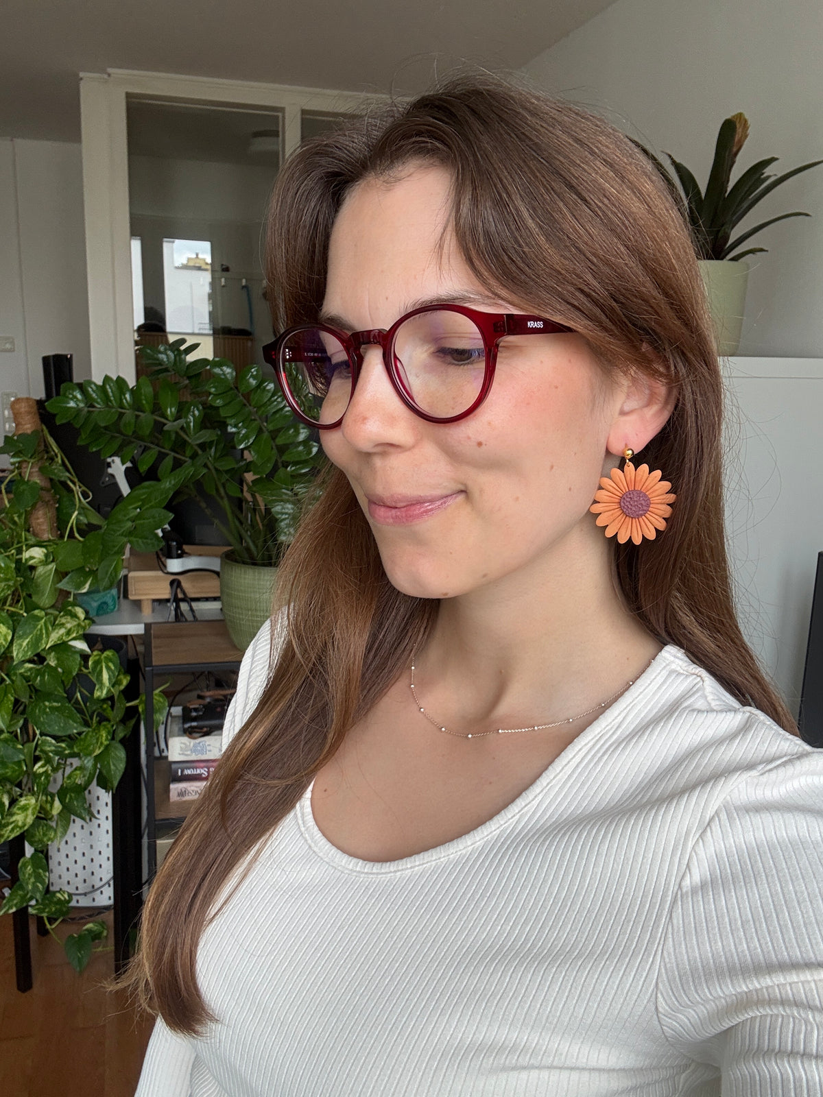 Clay Earrings | Große Sonnenblume
