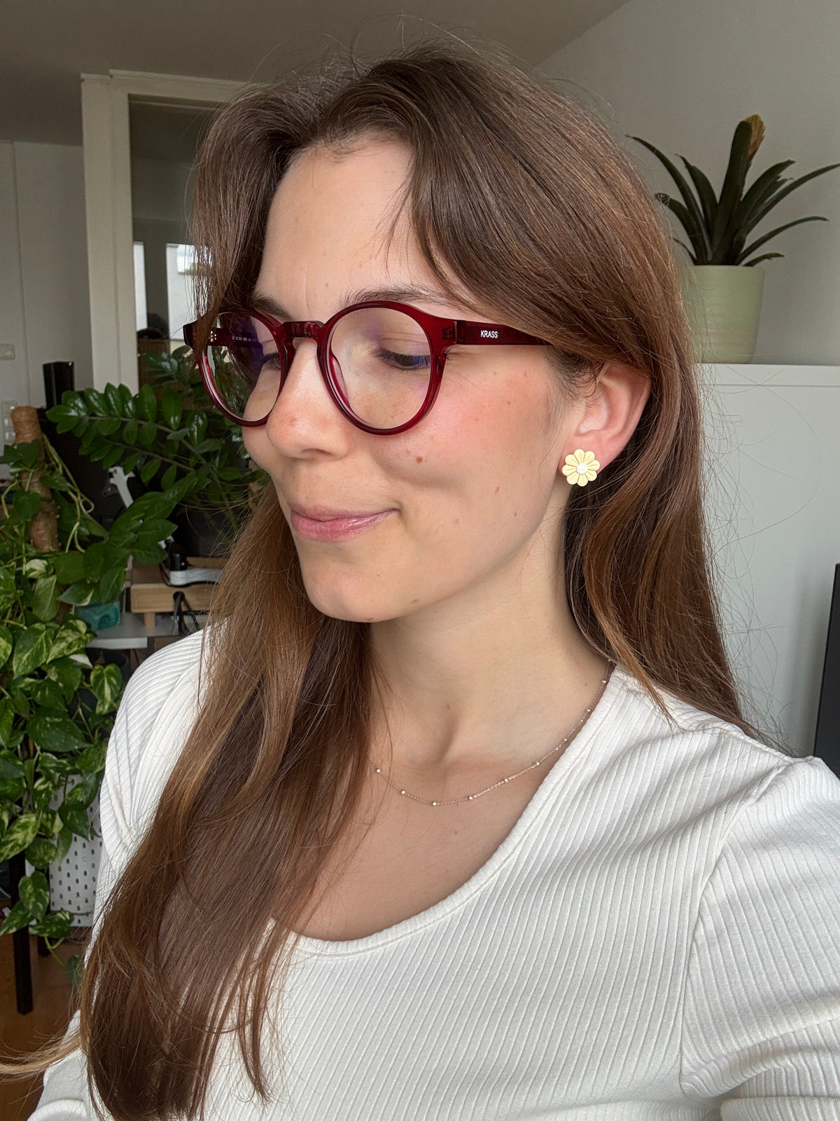 Clay Earrings | Buttergelbe Blumen