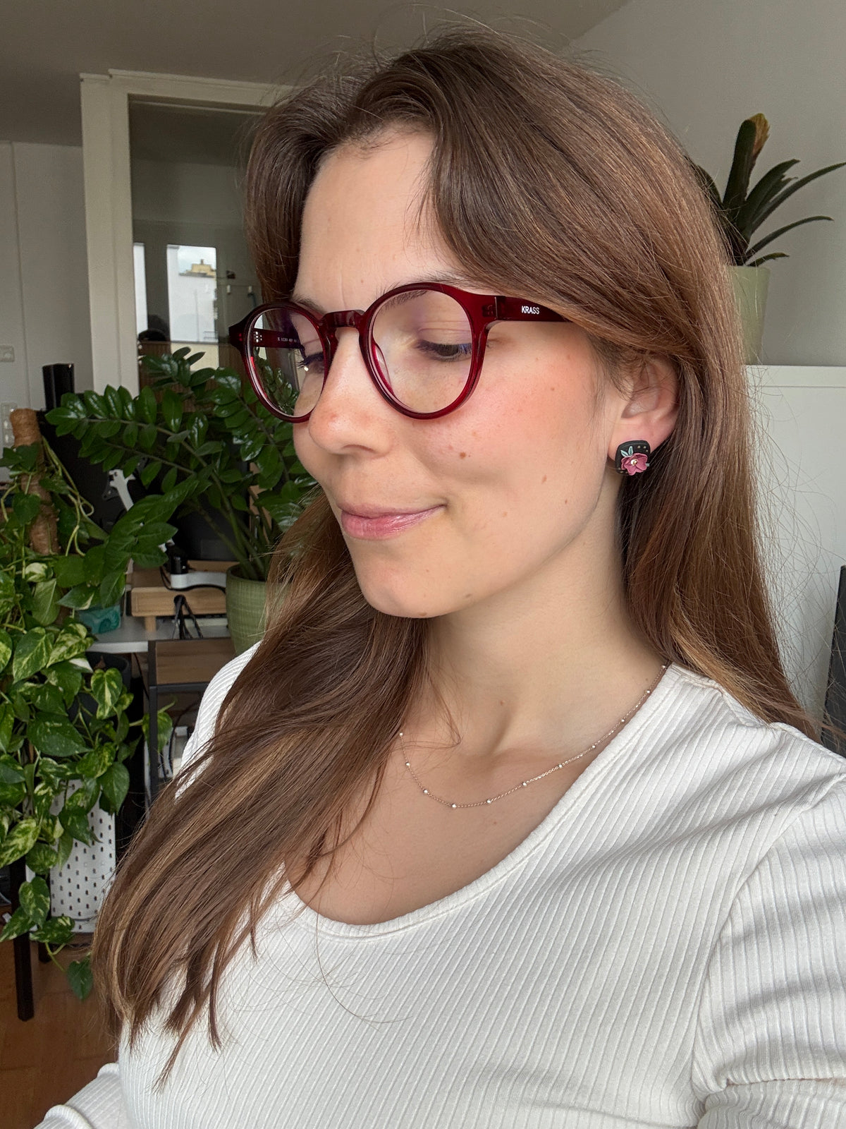 Clay Earrings | Herbstliche Blumenstecker