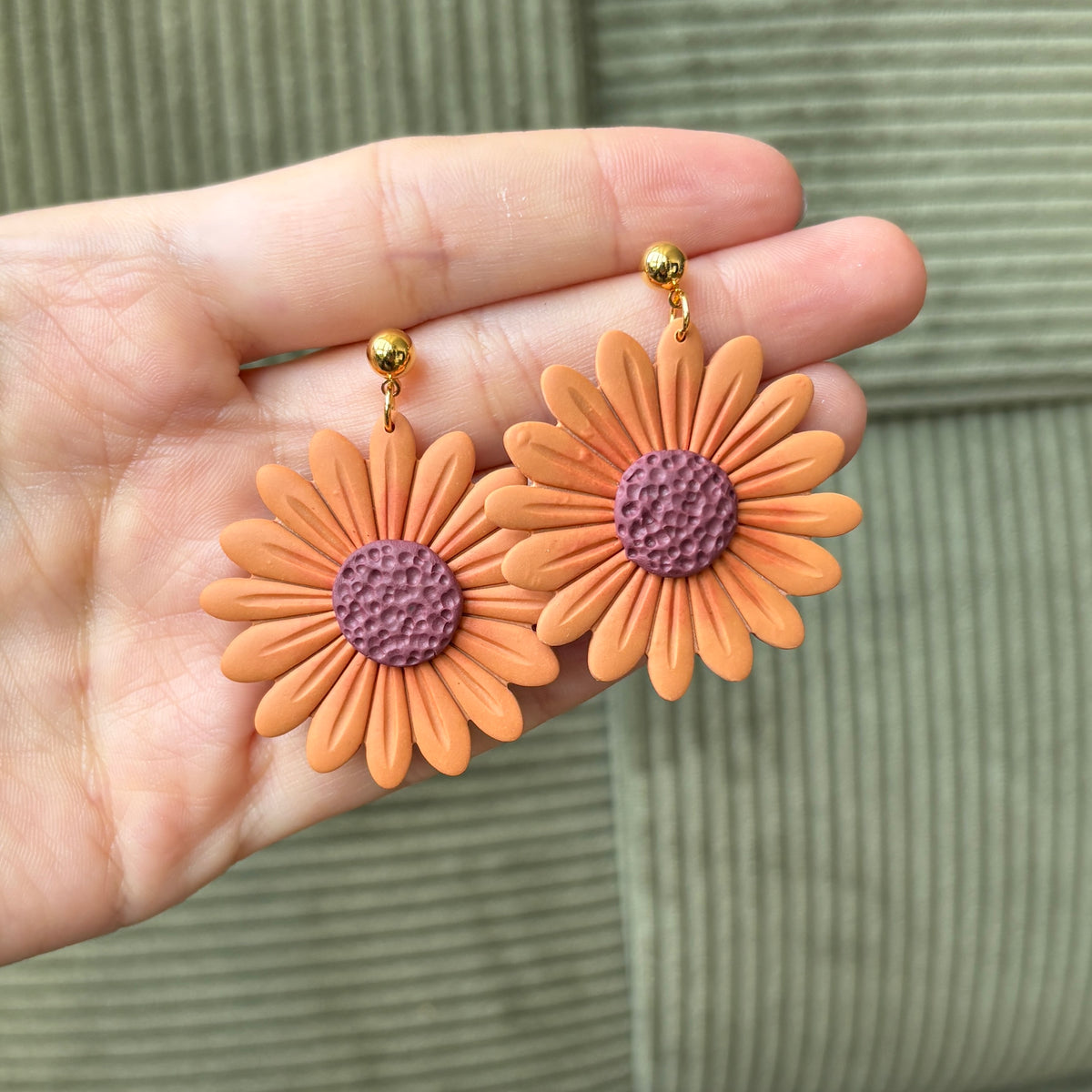 Clay Earrings | Große Sonnenblume