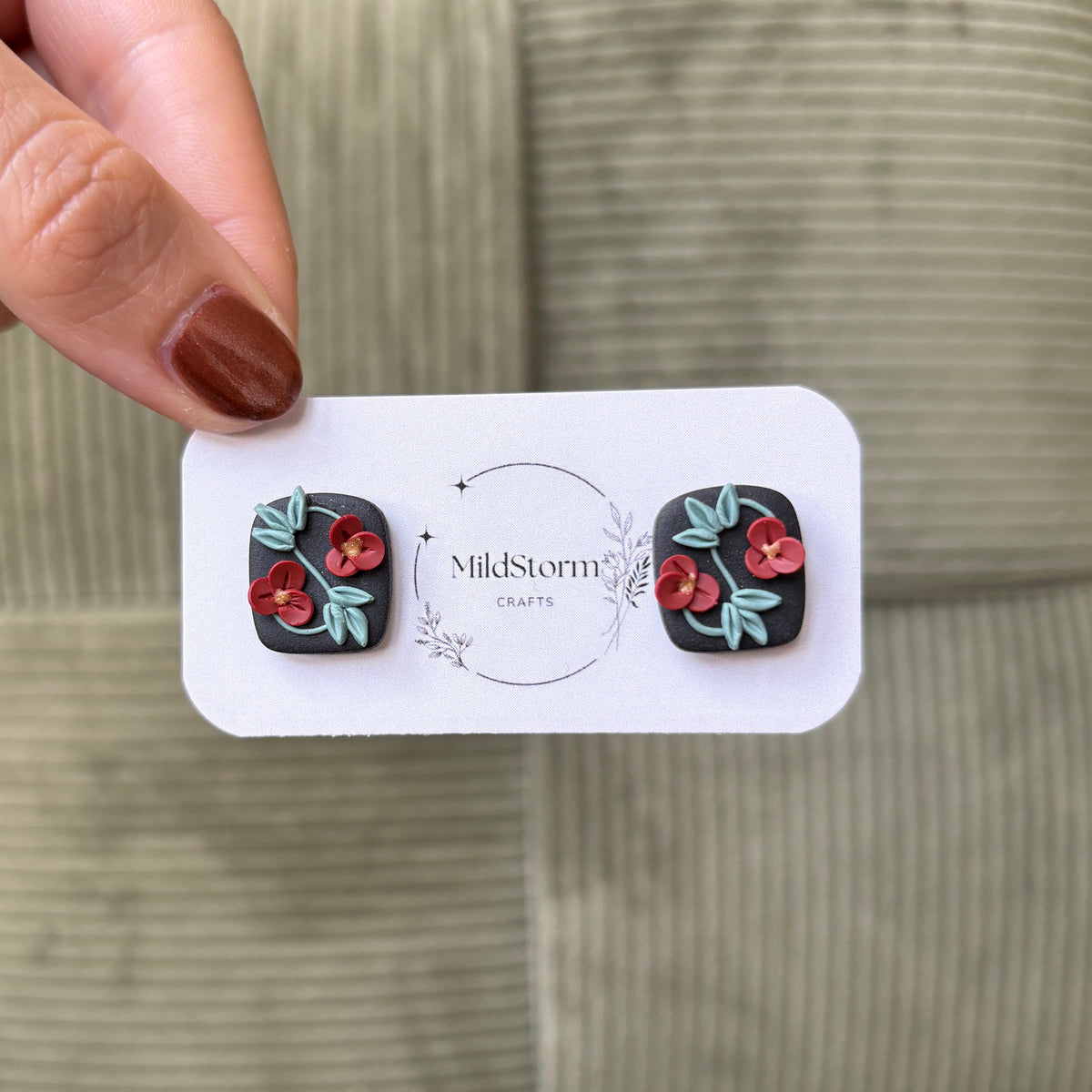 Clay Earrings | Herbstliche Blumenstecker