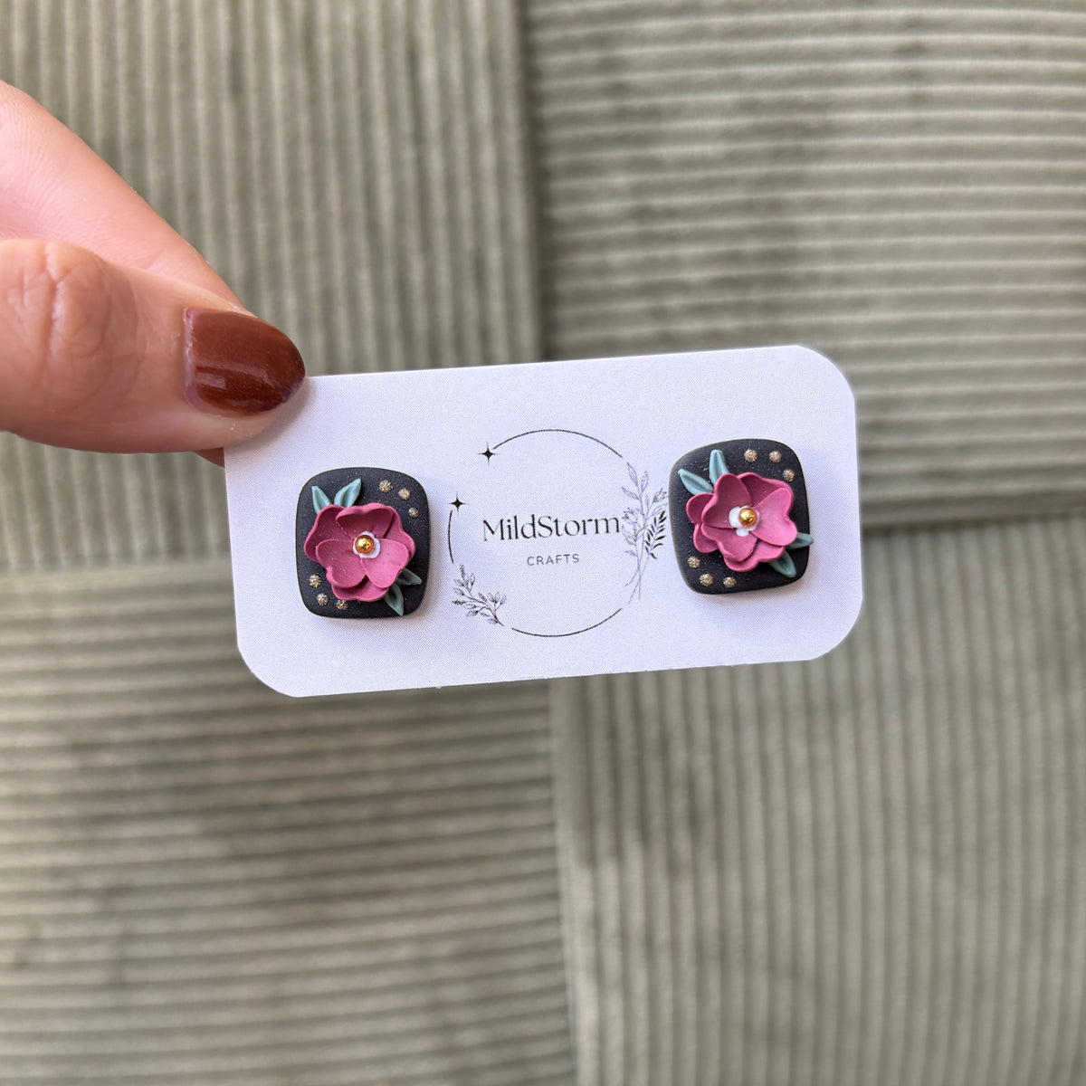 Clay Earrings | Herbstliche Blumenstecker