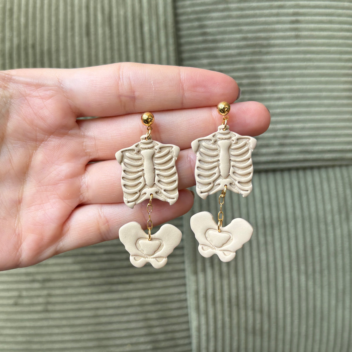 Clay Earrings |Skelett Halloween