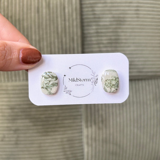 Clay Earrings | Vintage Florale Stecker