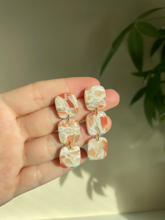 Polymerclay Earrings | Lightweight Earrings | Gemstone