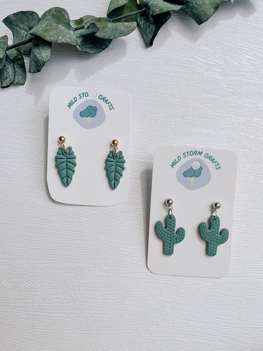 Polymer clay earrings | Plant earrings