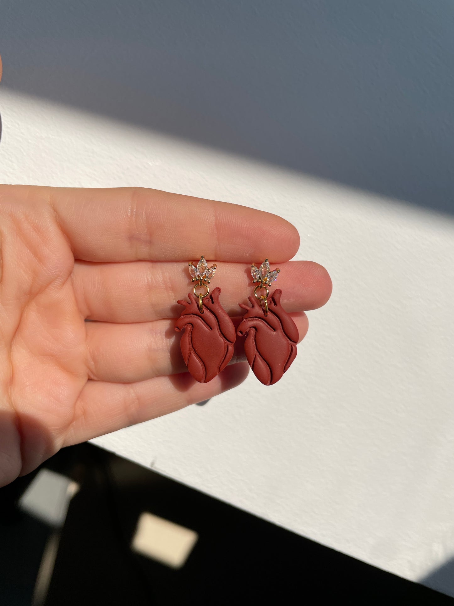 Polymerclay Earrings | Anatomical Hearts