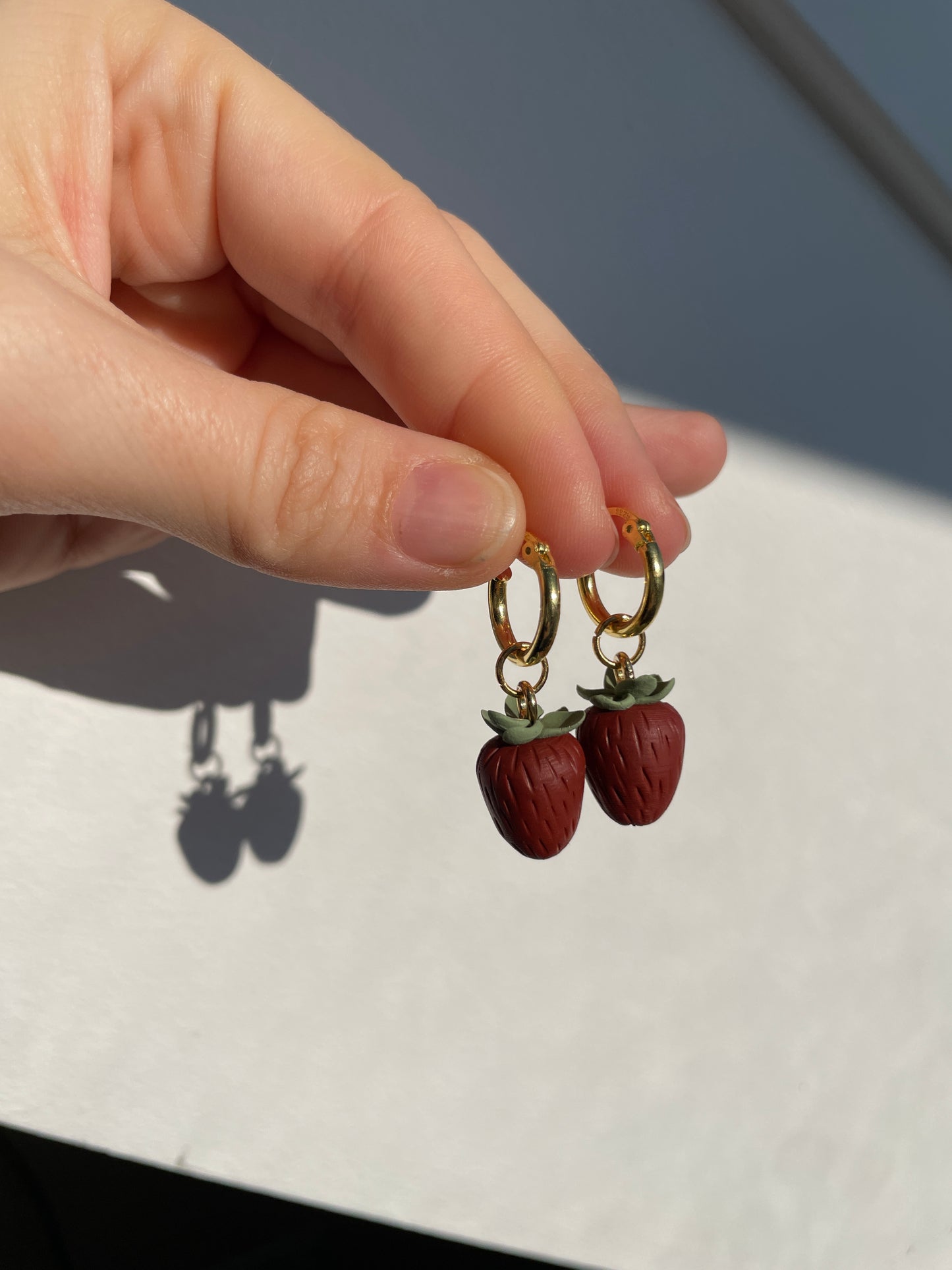 Polymerclay Earrings | Erdbeere Sterling Silver