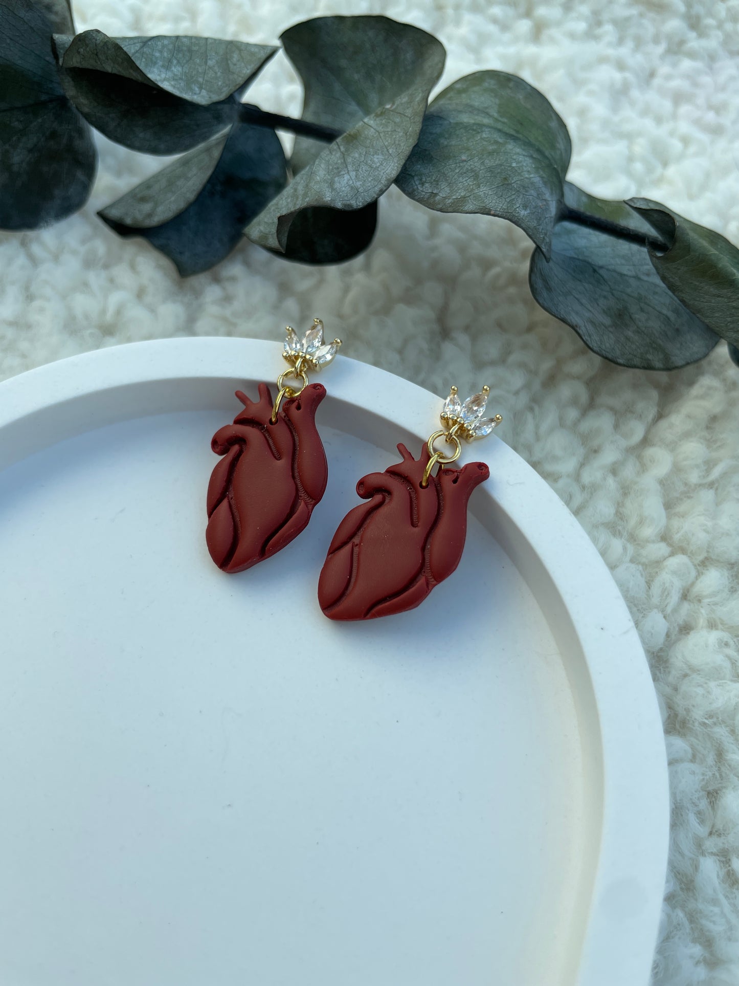 Polymerclay Earrings | Anatomical Hearts