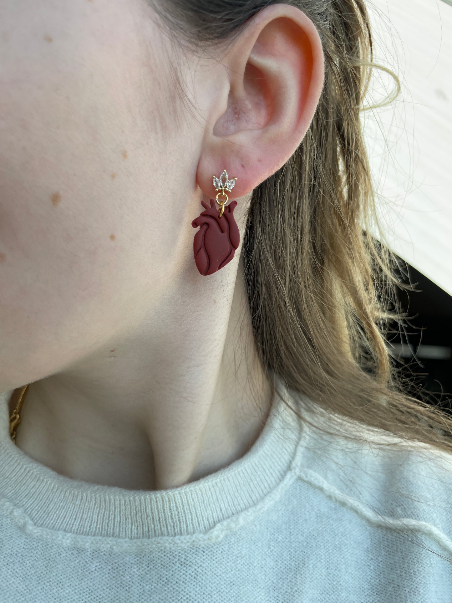 Polymerclay Earrings | Anatomical Hearts