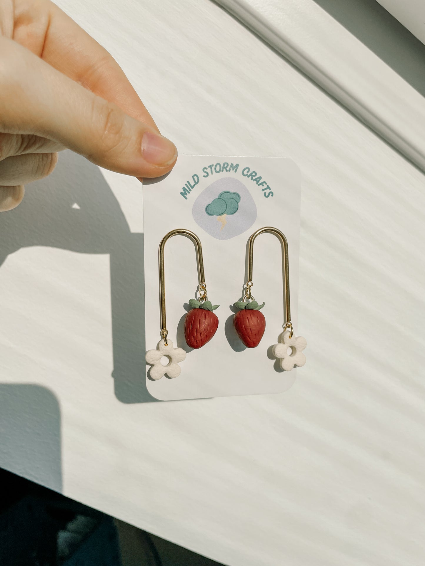 Polymerclay Earrings | Erdbeere Doppelter Hänger