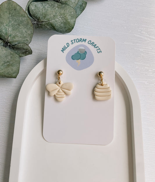 Polymer clay earrings | Bee earrings