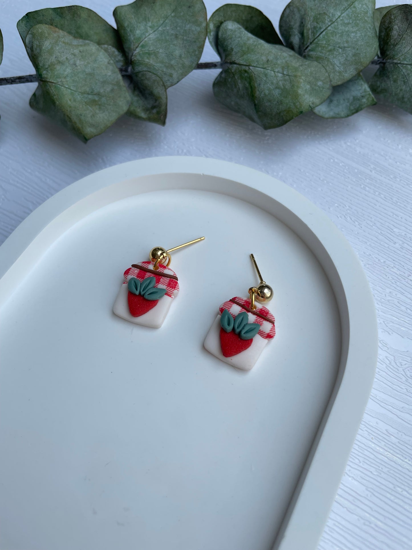 Polymer clay earrings | Jam jar