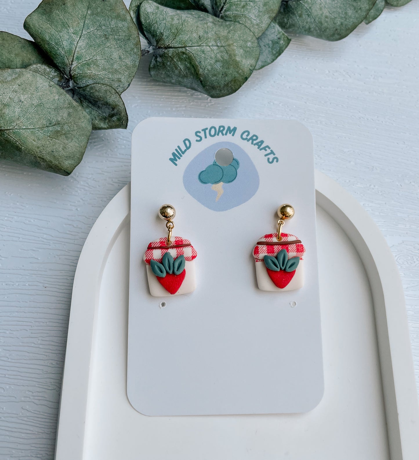 Polymer clay earrings | Jam jar