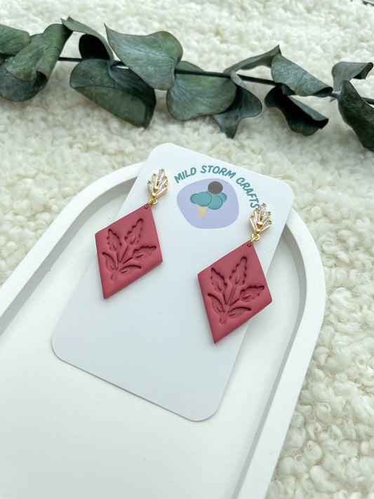 Polymer clay earrings | Lightweight earrings | Lilac pattern