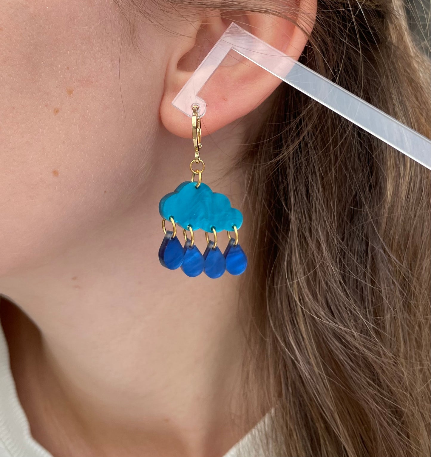 Acrylic Earrings | Rainy Clouds