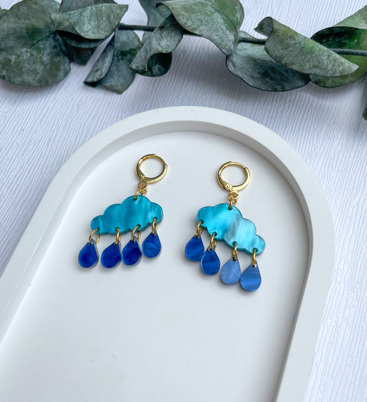 Acrylic Earrings | Rainy Clouds