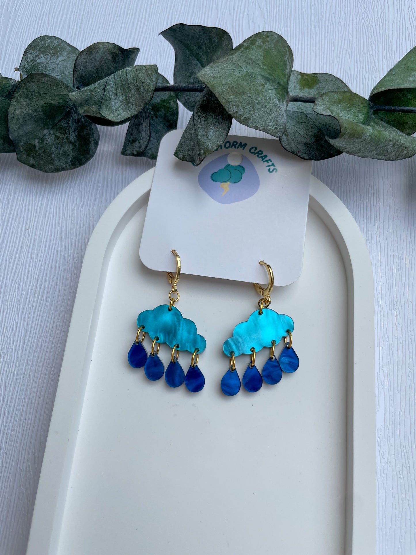 Acrylic Earrings | Rainy Clouds