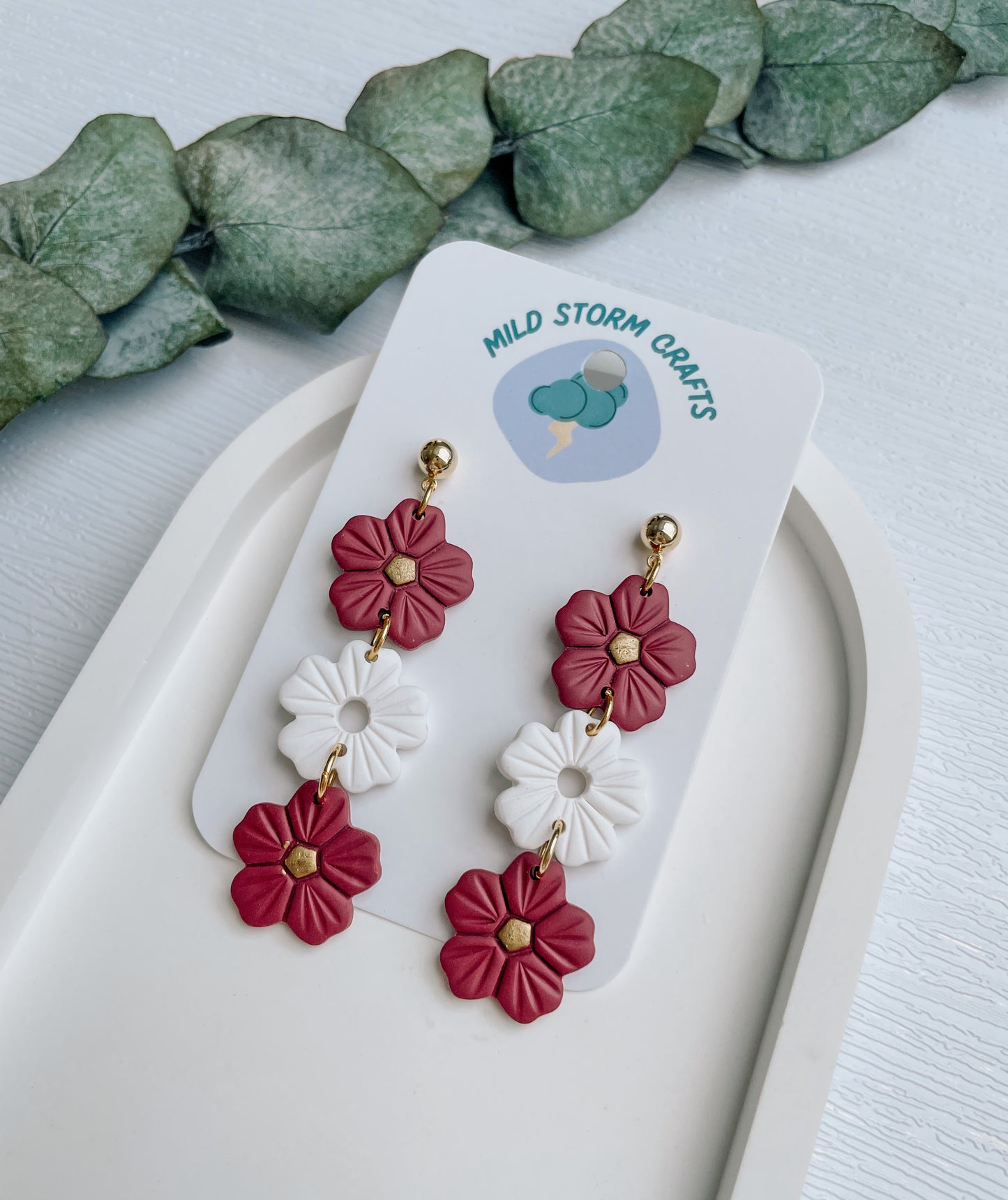 Clay Earrings | Autumn Flowers