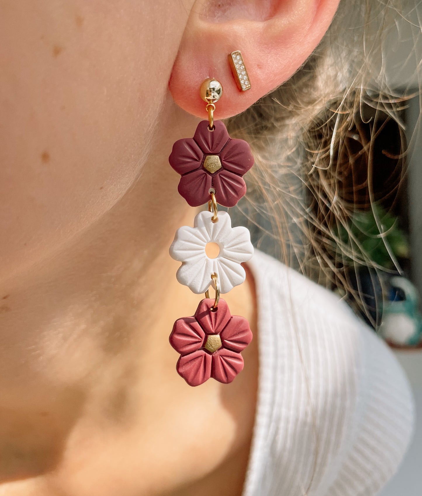 Clay Earrings | Autumn Flowers